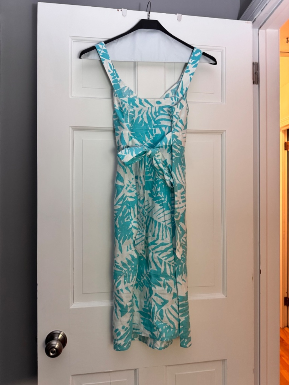 Jacqui.e 100% linen tropical sun dress with sequins accent